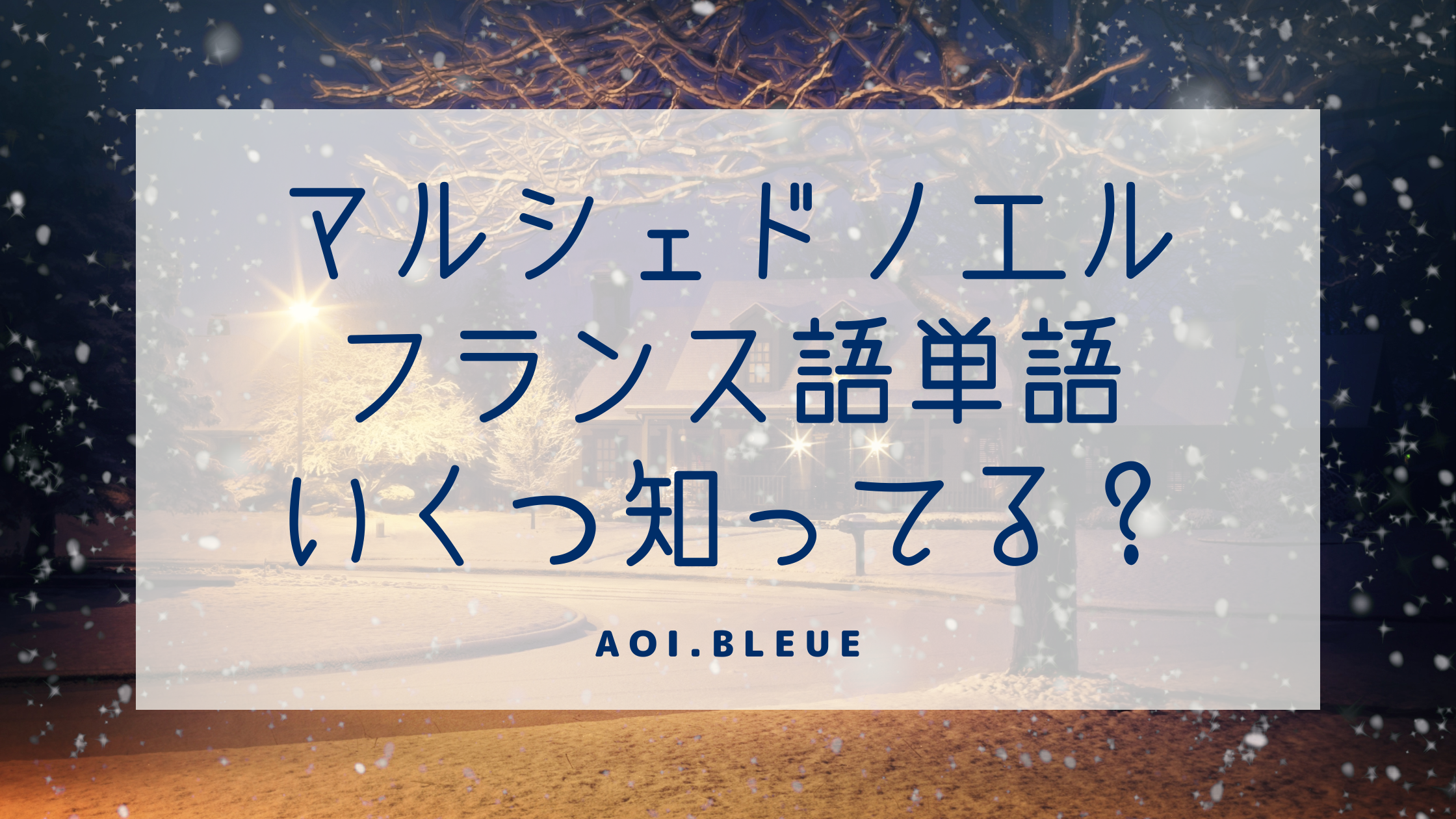 マルシェドノエルのフランス語単語いくつ知っている あと少しでクリスマス Aoi Bleue 講師コラム Cafetalk